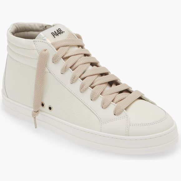 P448 skate high top prism and light cream sneakers